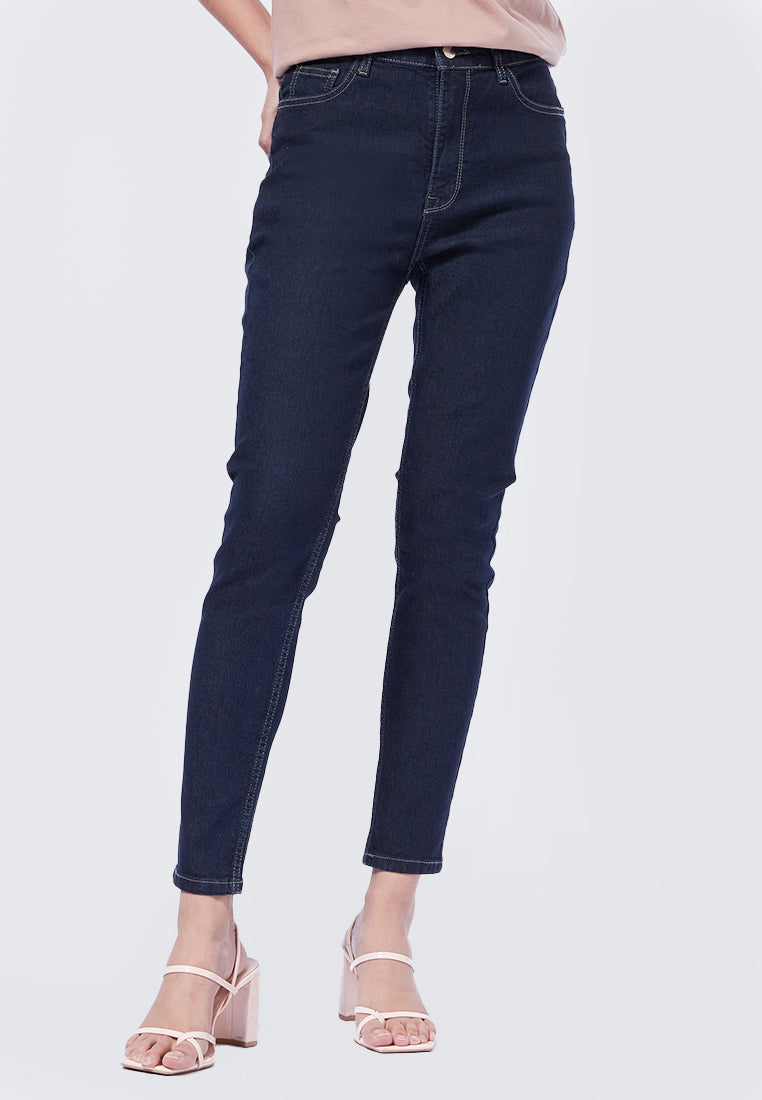 Basic Skinny Fit Denim Pants Dark Blue