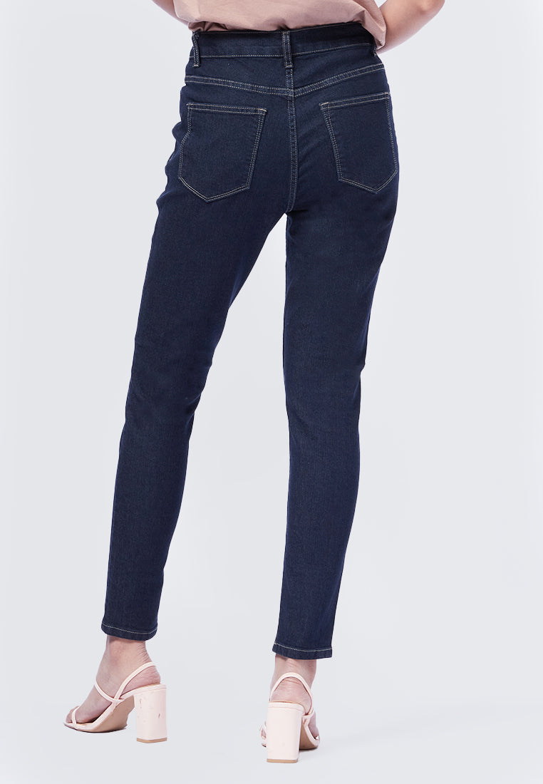 Basic Skinny Fit Denim Pants Dark Blue