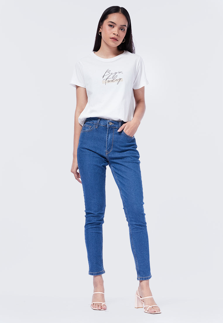 Basic Skinny Fit Denim Pants Light Blue