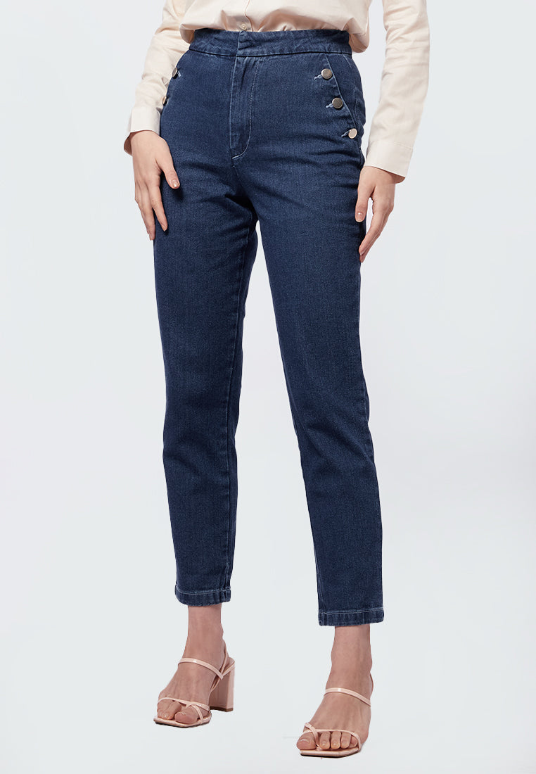 Button Up Denim Pants