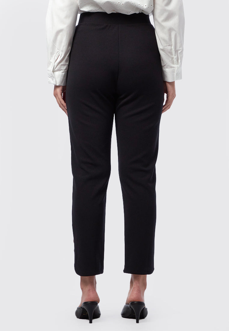 Semi Fitted Trousers with Button Details