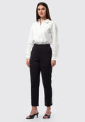 Semi Fitted Trousers with Button Details