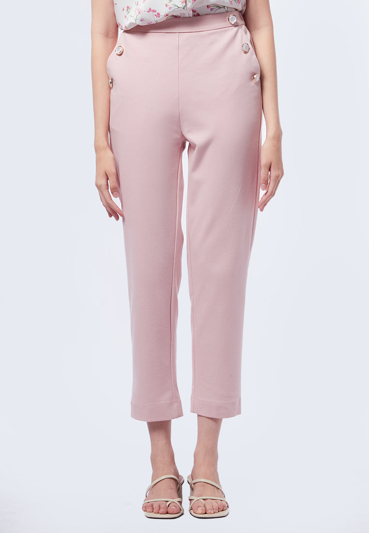 Tapered Pants with Button Details
