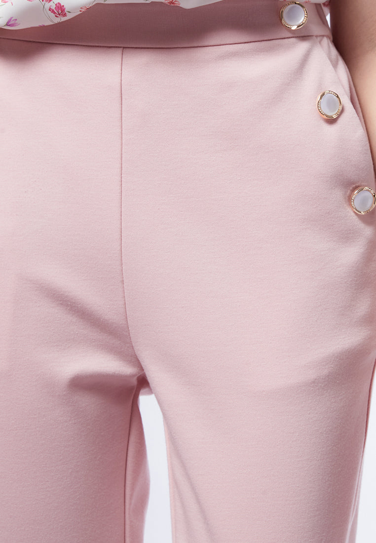 Tapered Pants with Button Details
