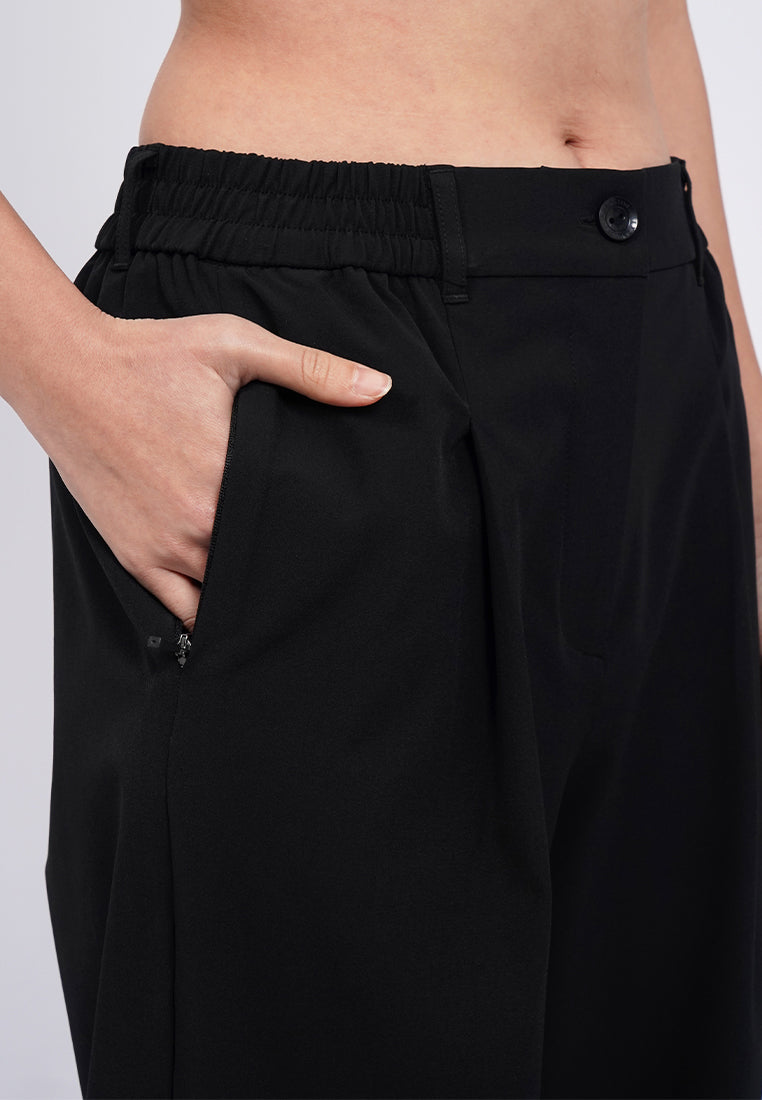 Active Long Pants with Pleat Details