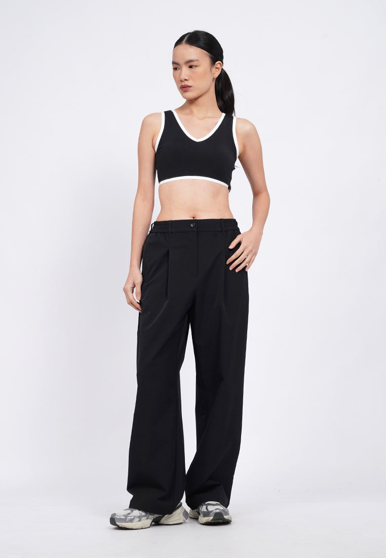 Active Long Pants with Pleat Details