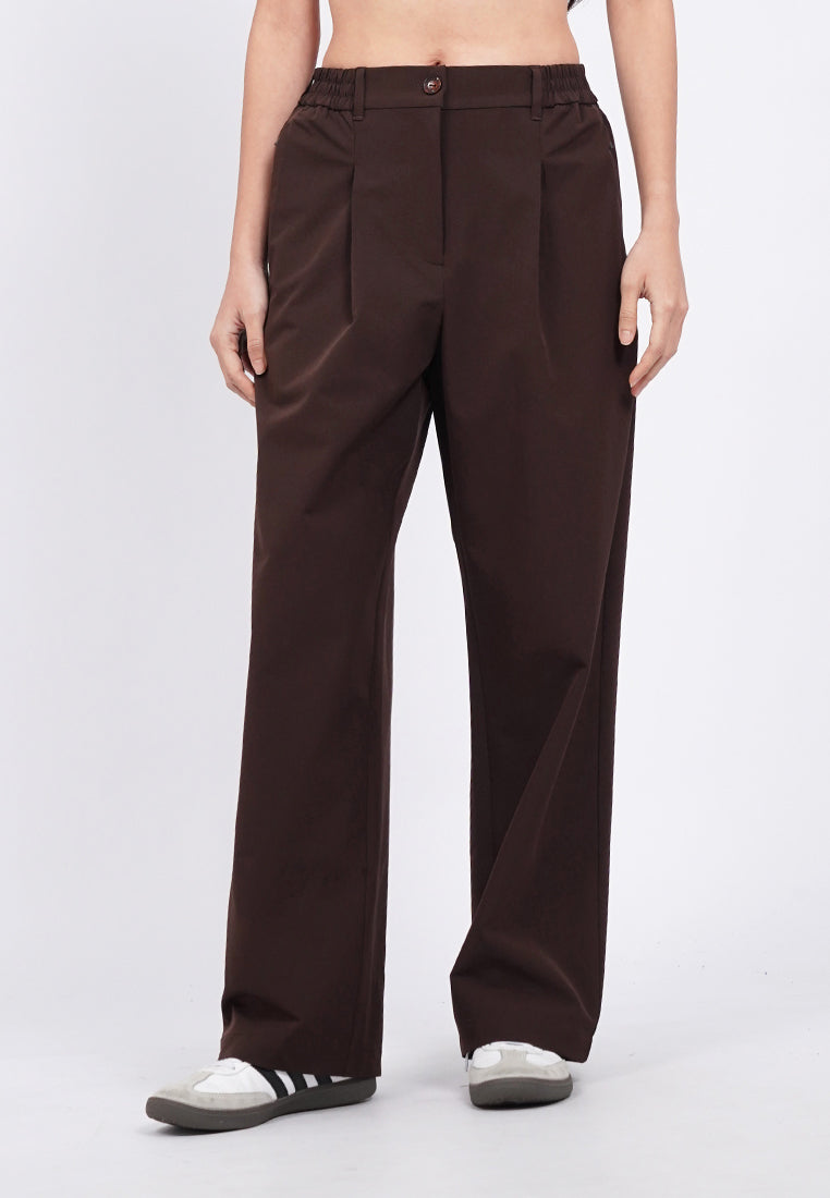 Active Long Pants with Pleat Details