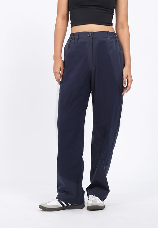 Elastic Waist Straight Active Pants