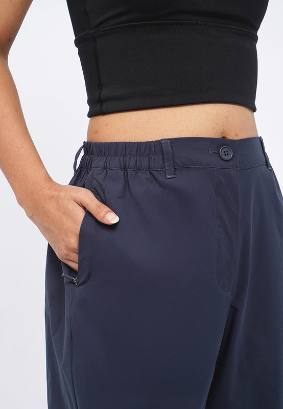 Elastic Waist Straight Active Pants