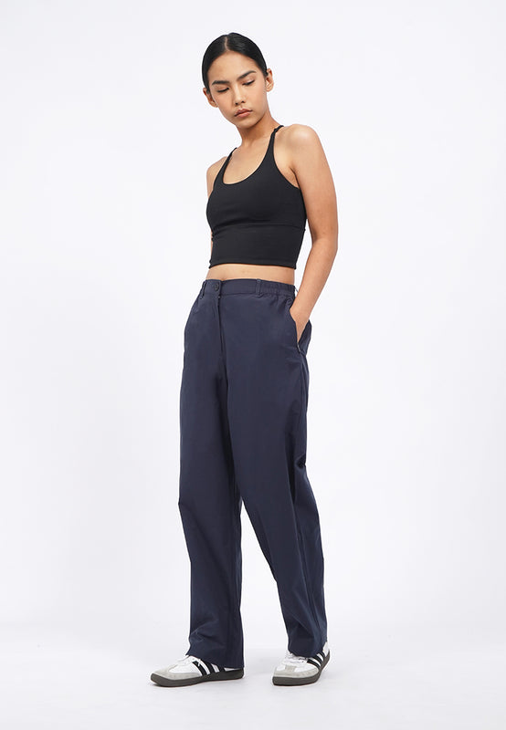 Elastic Waist Straight Active Pants