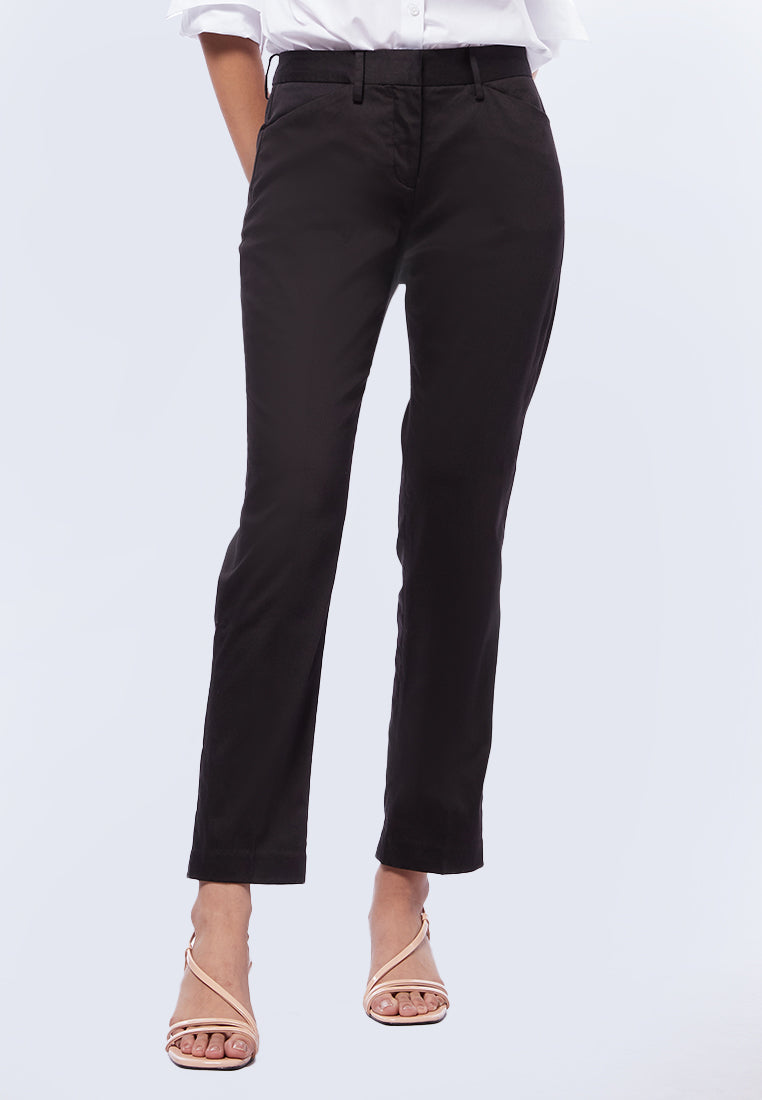 Basic Tapered High Rise Madison Pants Black