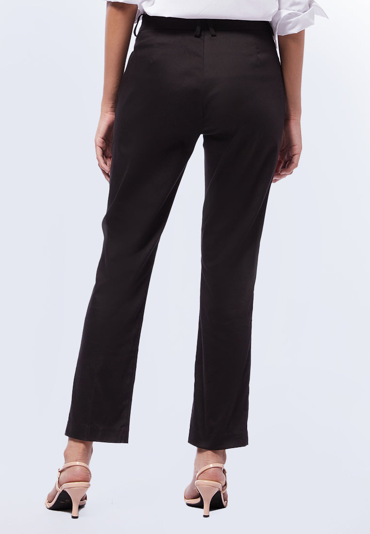 Basic Tapered High Rise Madison Pants Black