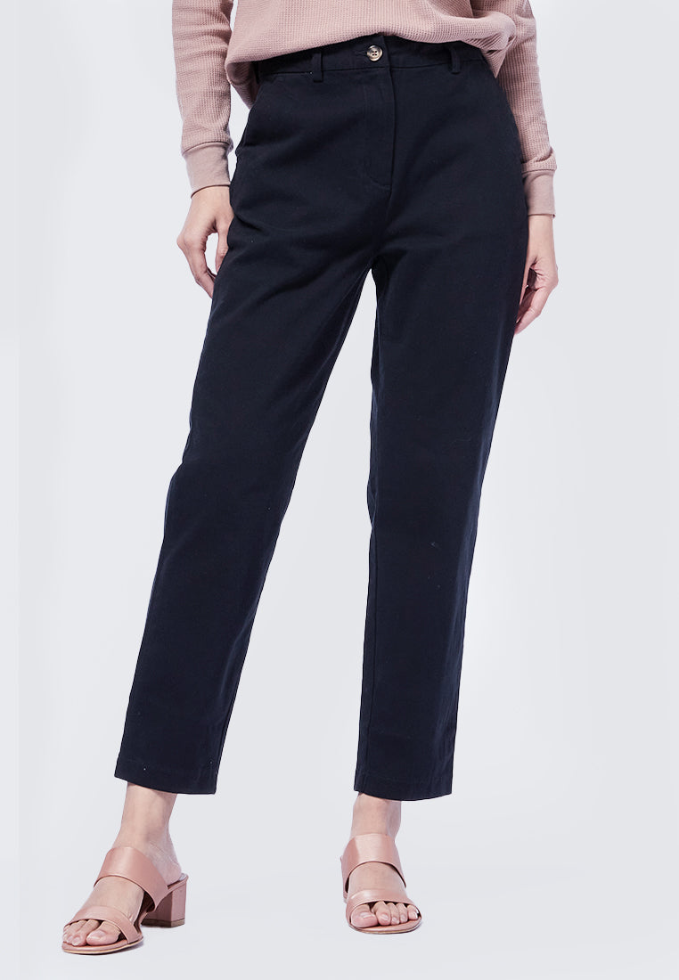 Basic Tapered Mid Rise Chicago Pants Black