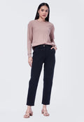Basic Tapered Mid Rise Chicago Pants Black