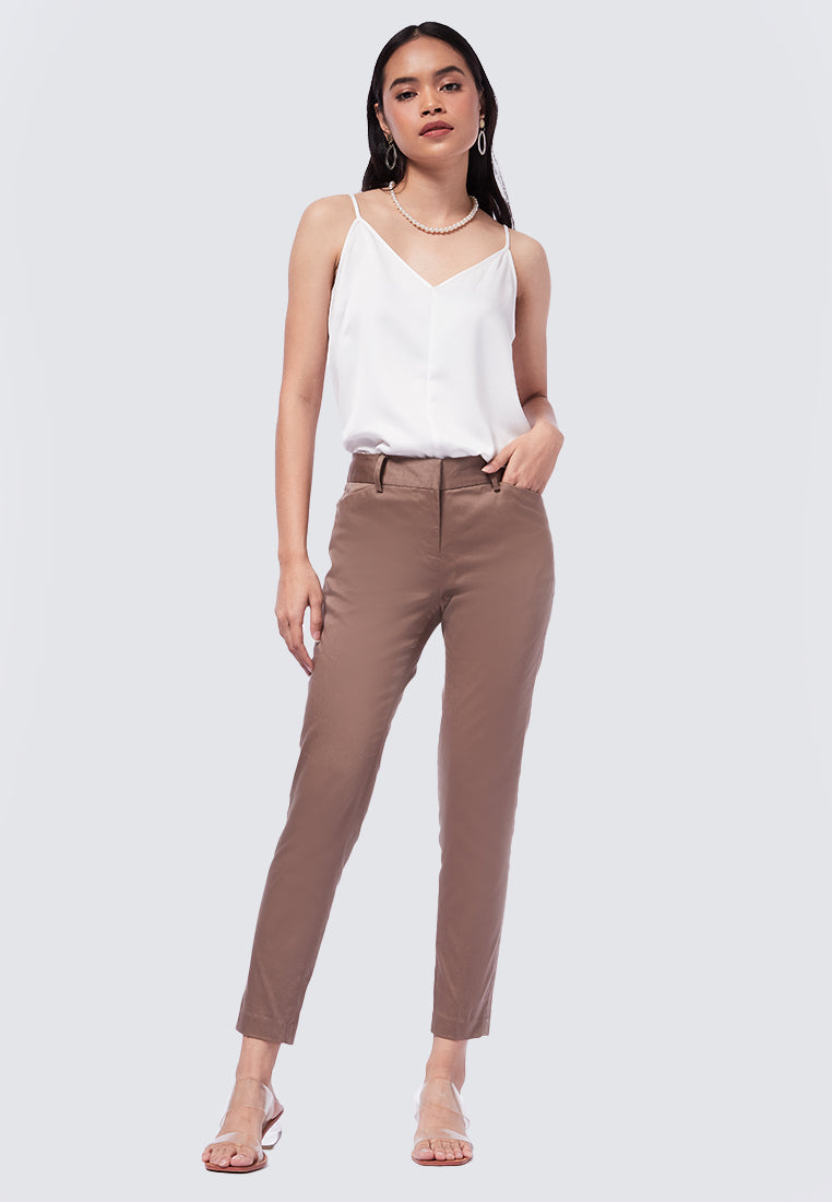 Basic Skinny Manhattan Pants Taupe