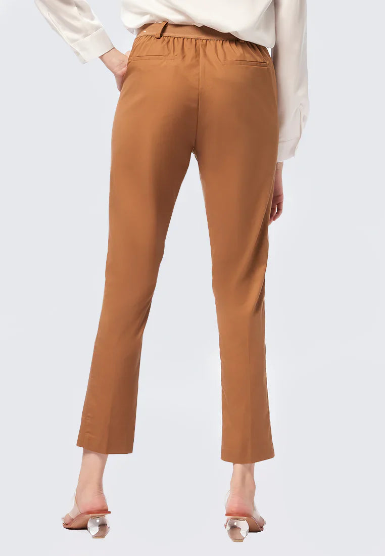 Basic Tapered High Rise Editor Pants Khaki