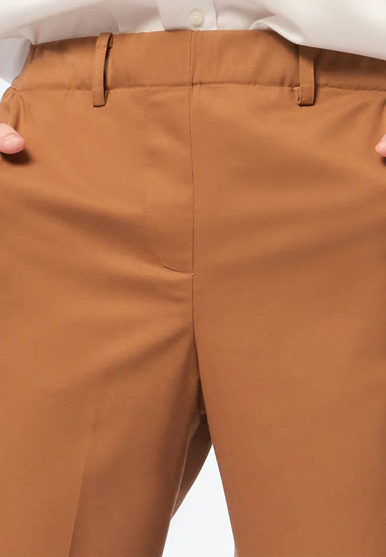 Basic Tapered High Rise Editor Pants Khaki
