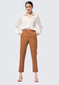 Basic Tapered High Rise Editor Pants Khaki