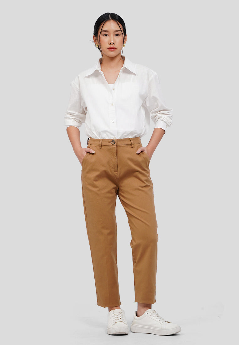 Basic Tapered Mid Rise Chicago Pants Khaki
