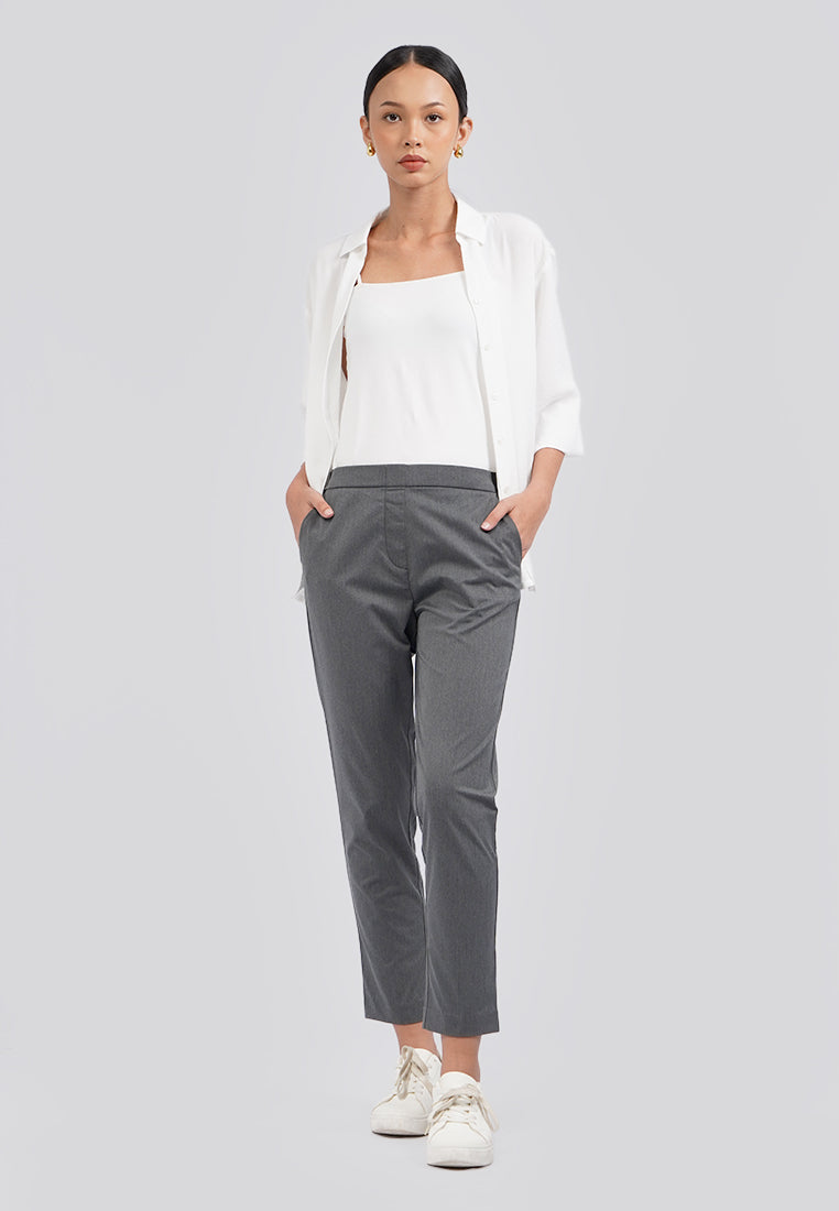 Basic Tapered Ankle Length Editor Pants D.Grey
