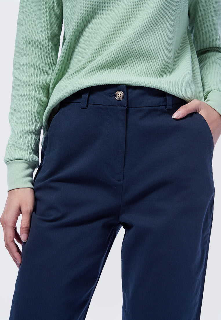 Basic Tapered Mid Rise Chicago Pants Navy