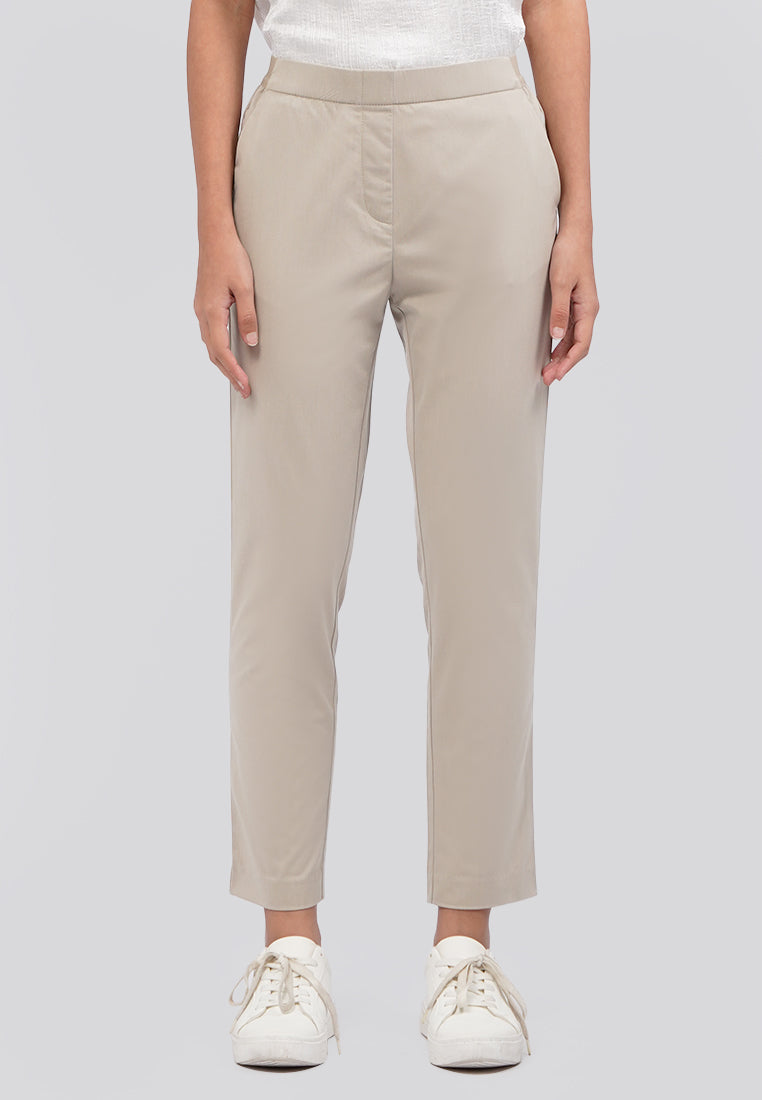 Basic Tapered Ankle Length Editor Pants Grey