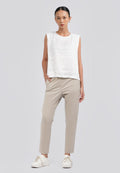 Basic Tapered Ankle Length Editor Pants Grey