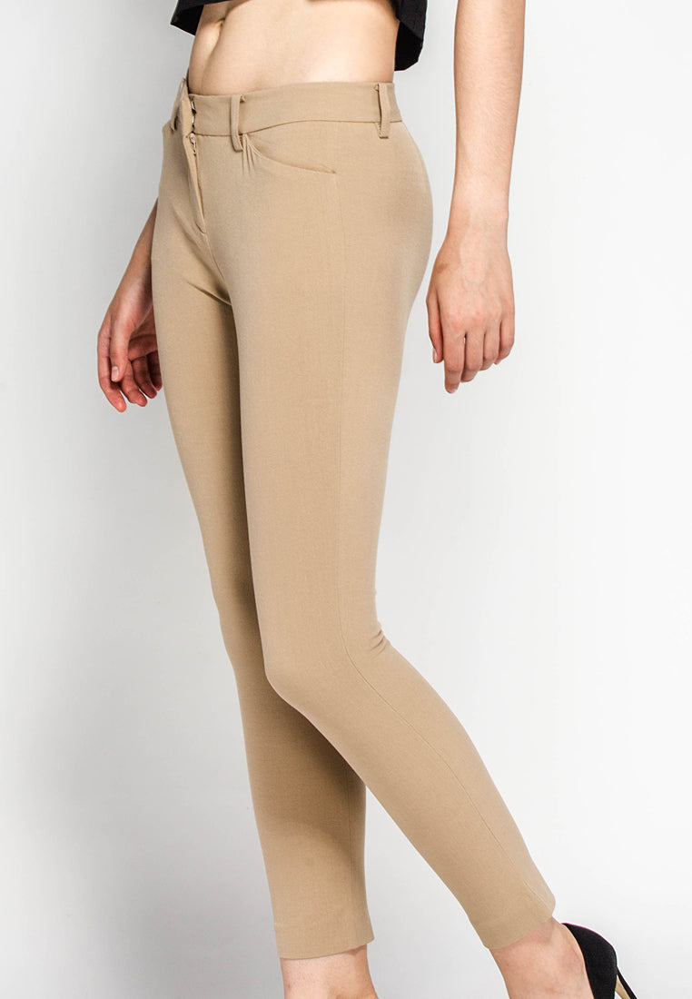 Ladies Fitted Pants Taupe