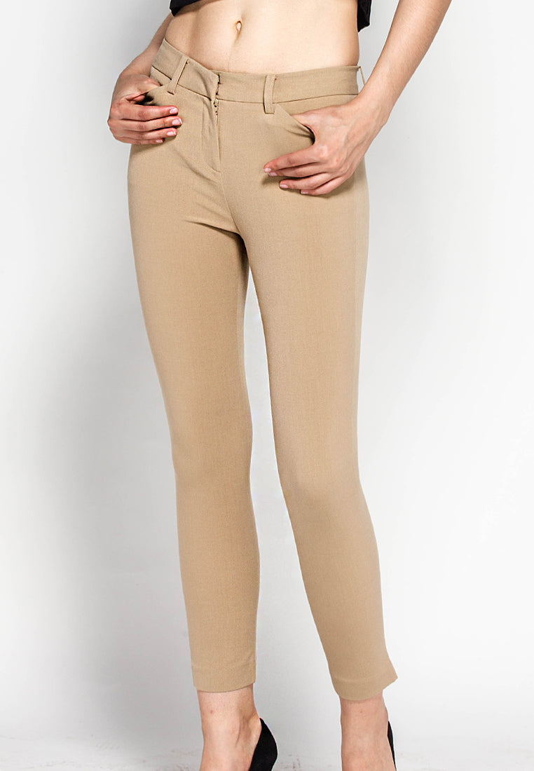 Ladies Fitted Pants Taupe