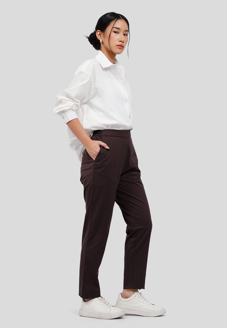 Basic Tapered Pants with Elastic Waist