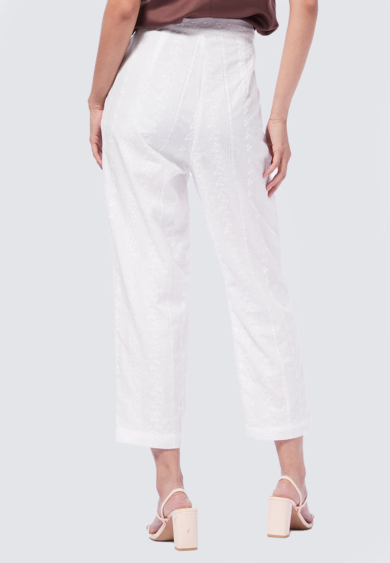 High Waist Embroidered Pants