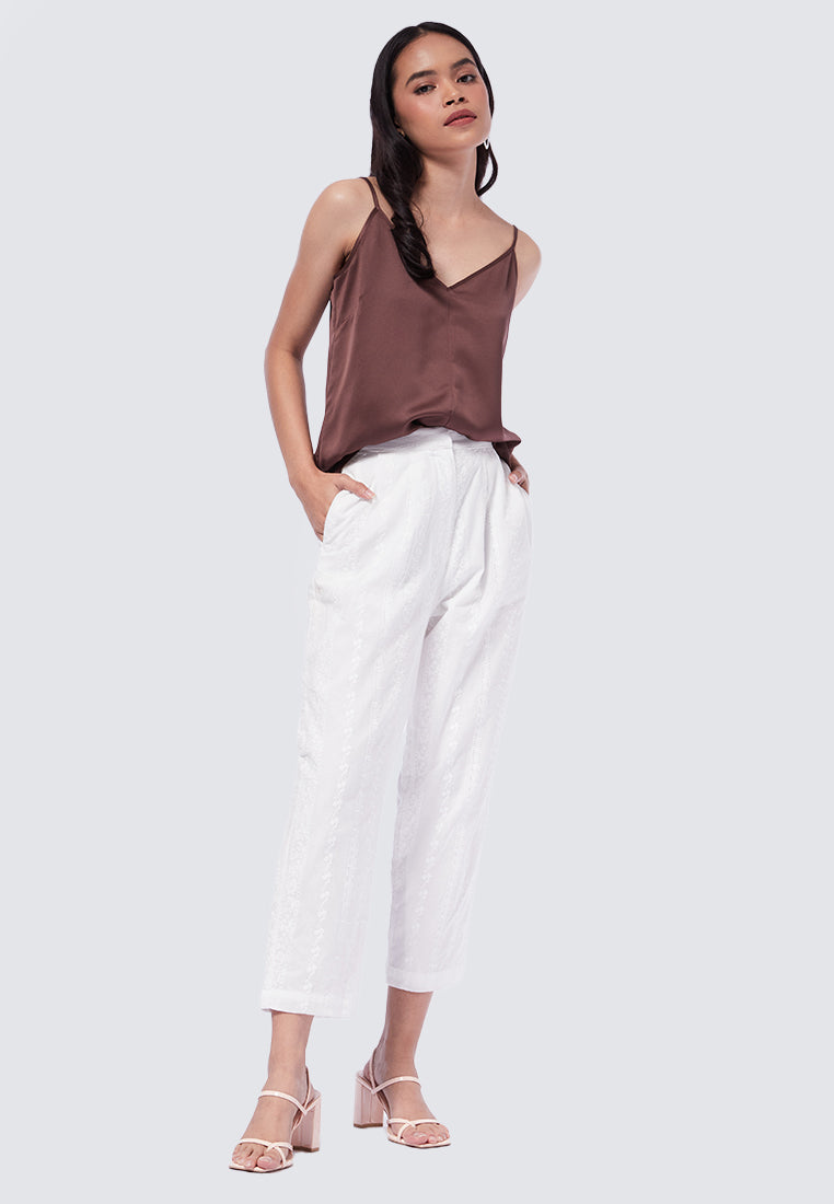 High Waist Embroidered Pants