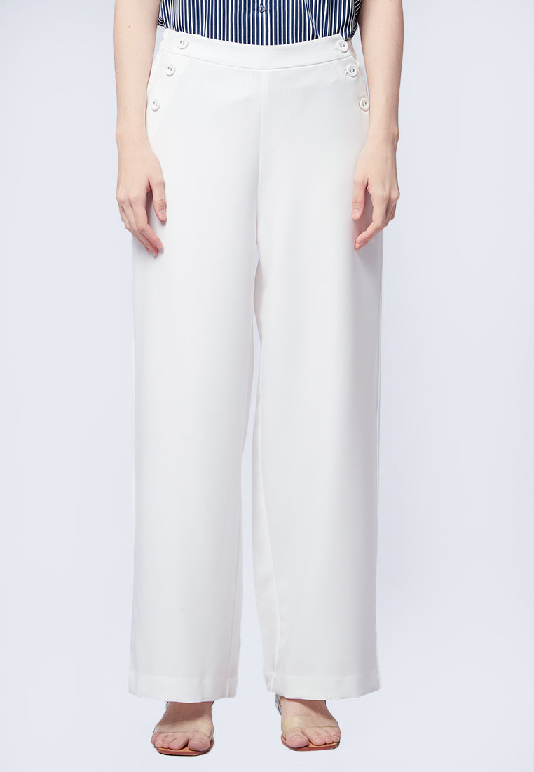 Side Button Palazzo Pants