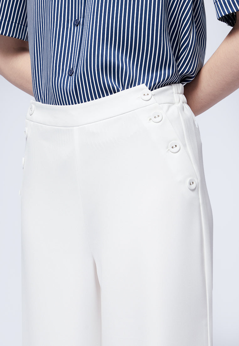 Side Button Palazzo Pants