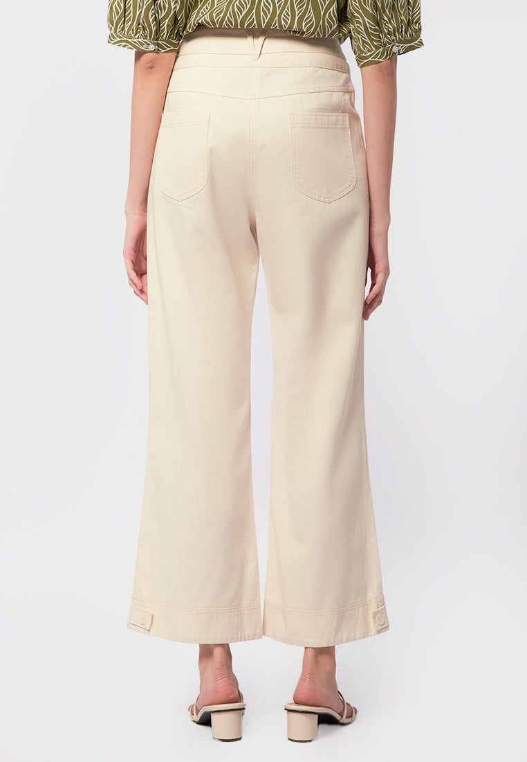 High Waist Pants with Mix Buttons