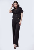 Wide Leg Trouser with Fancy Button