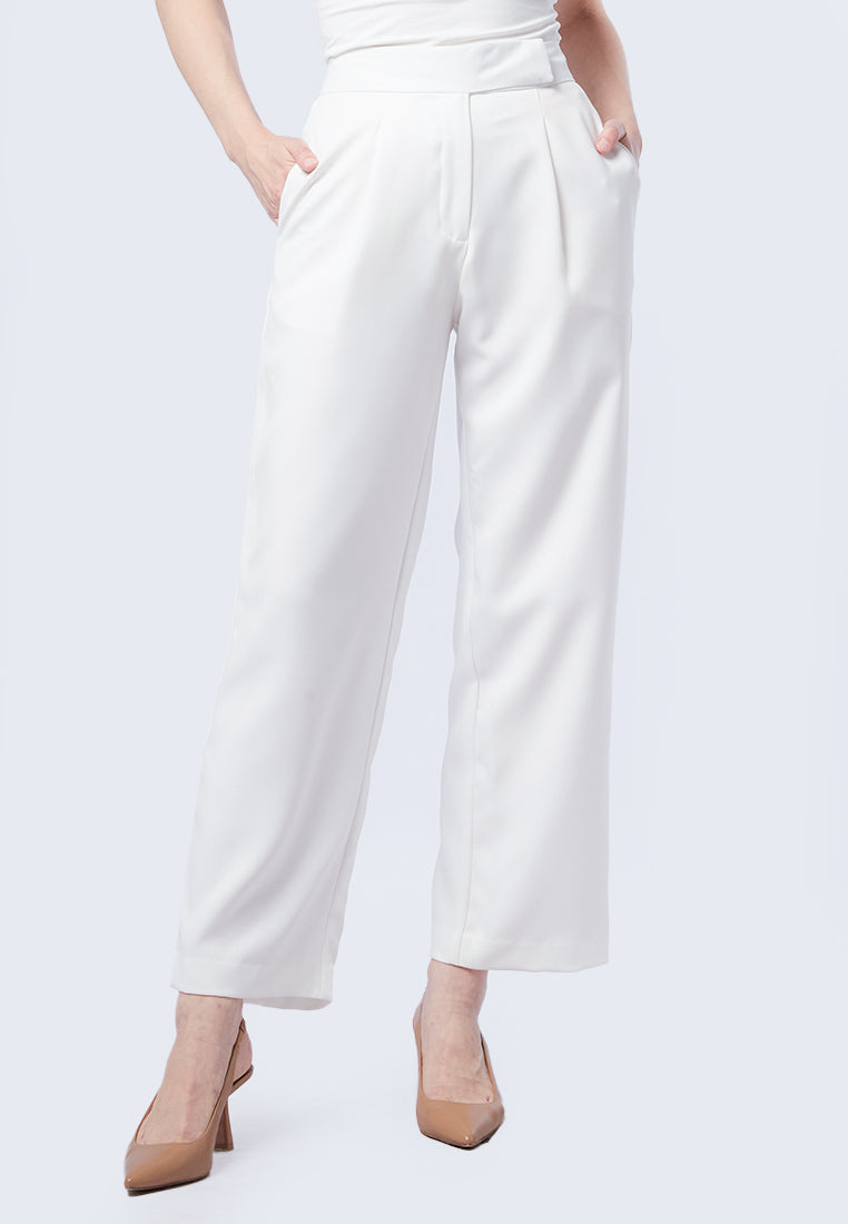 Wide Leg Pleated Trousers