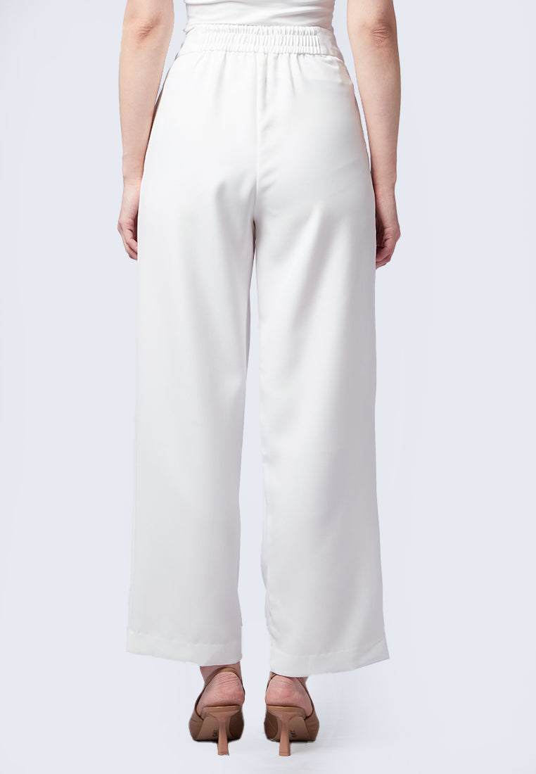 Wide Leg Pleated Trousers