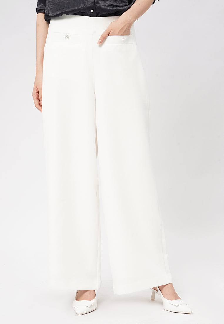 Wide Leg Pants with Front Pockets