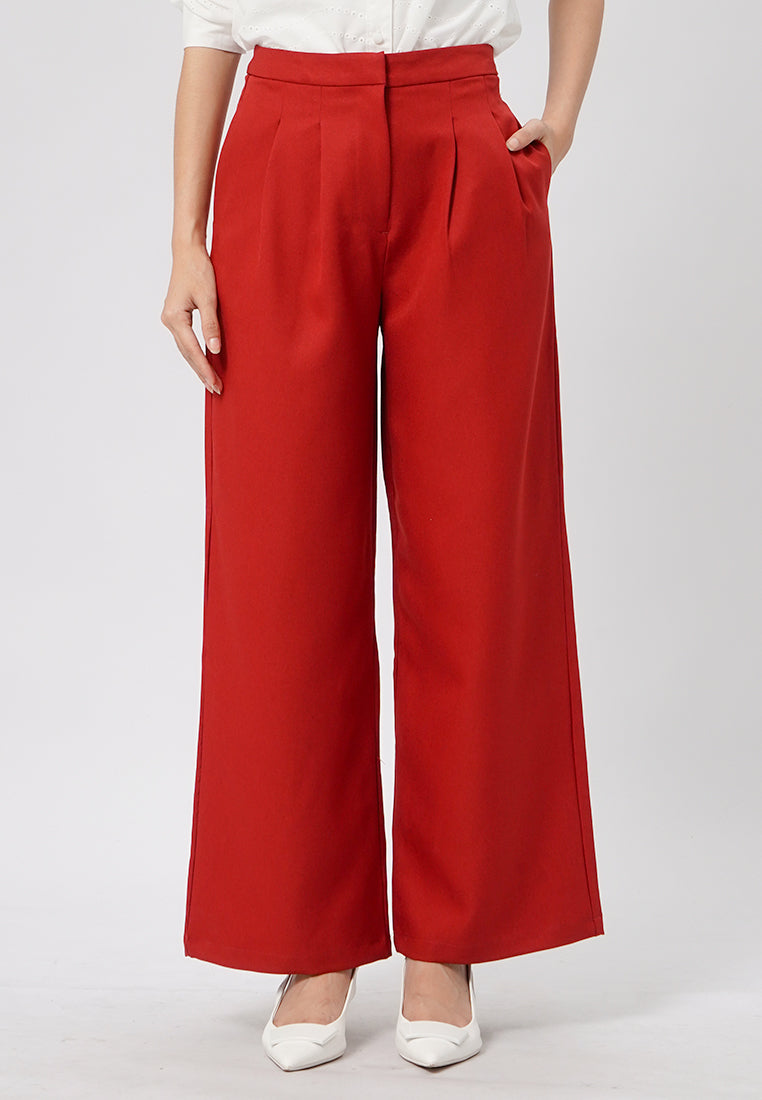 Regular Fit Pleated Pants