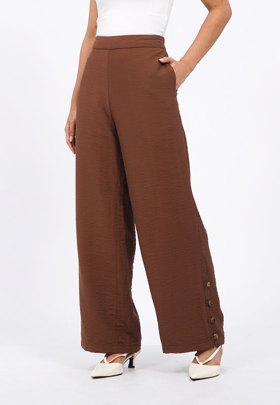 Button Details High Waist Pants