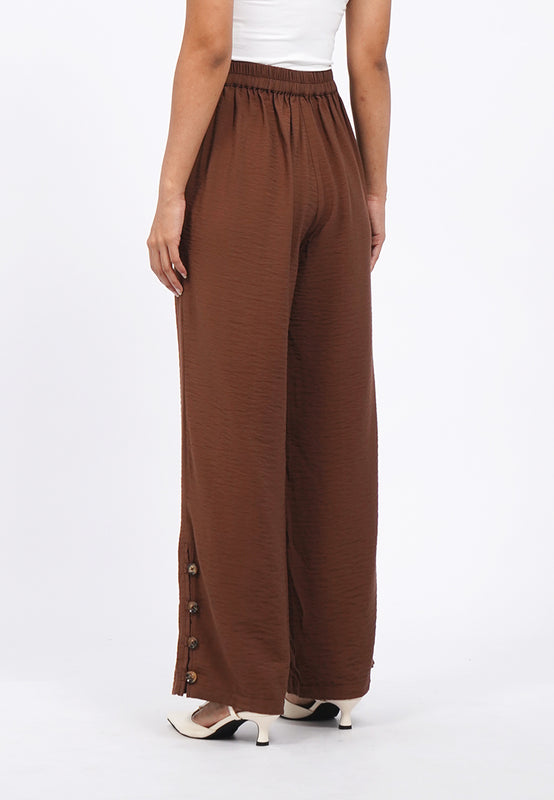 Button Details High Waist Pants
