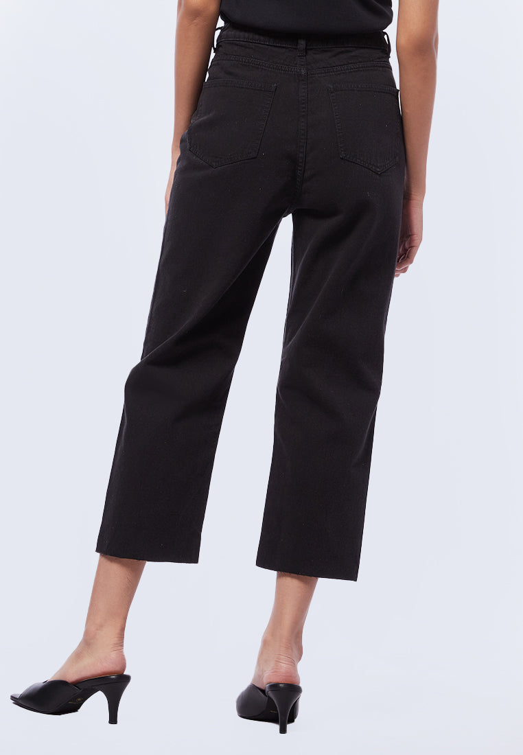 High Rise Straight Cropped Pants