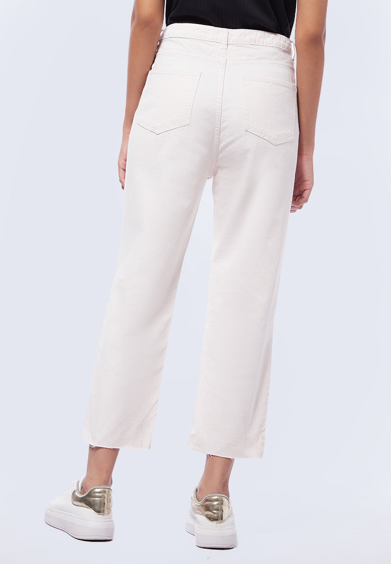 High Rise Straight Cropped Pants