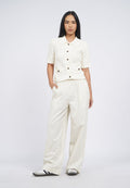 Linen Blend Wide Leg Pants