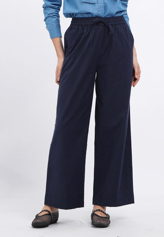 Linen Blend Wide Leg Pants