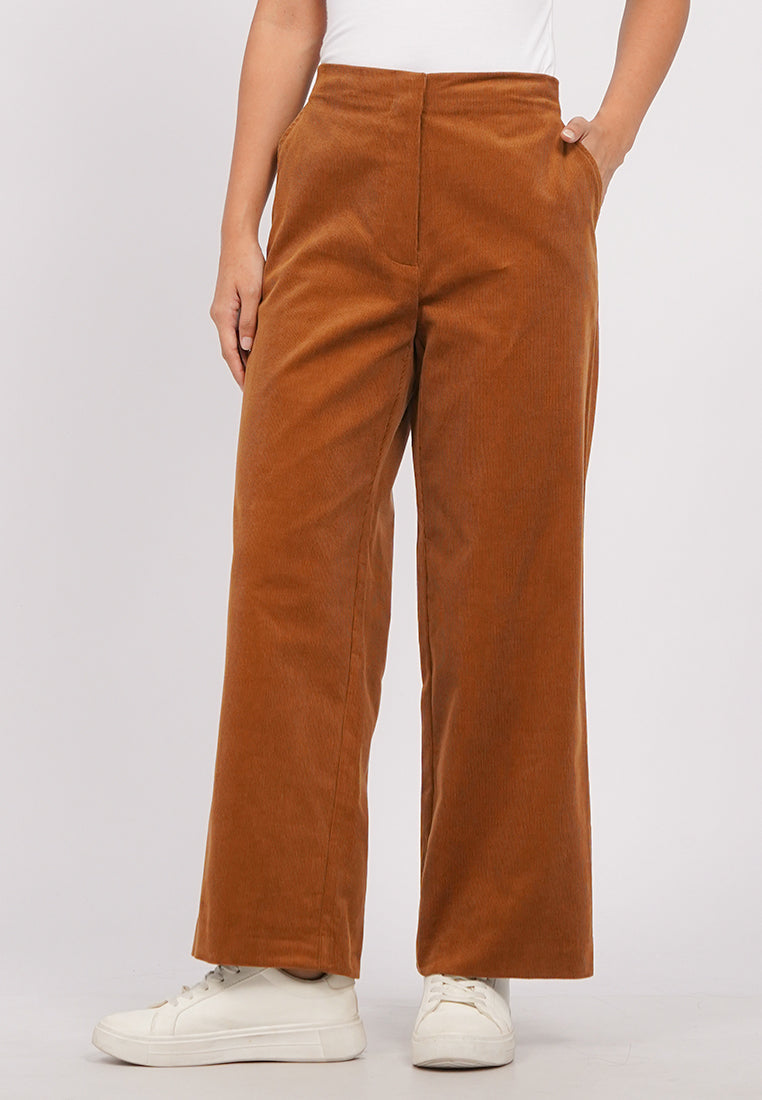 Wide Leg Corduroy Ankle Pants