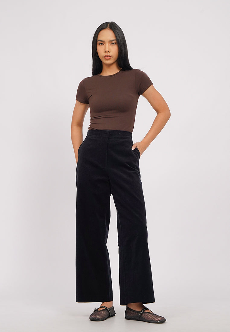 Wide Leg Corduroy Ankle Pants