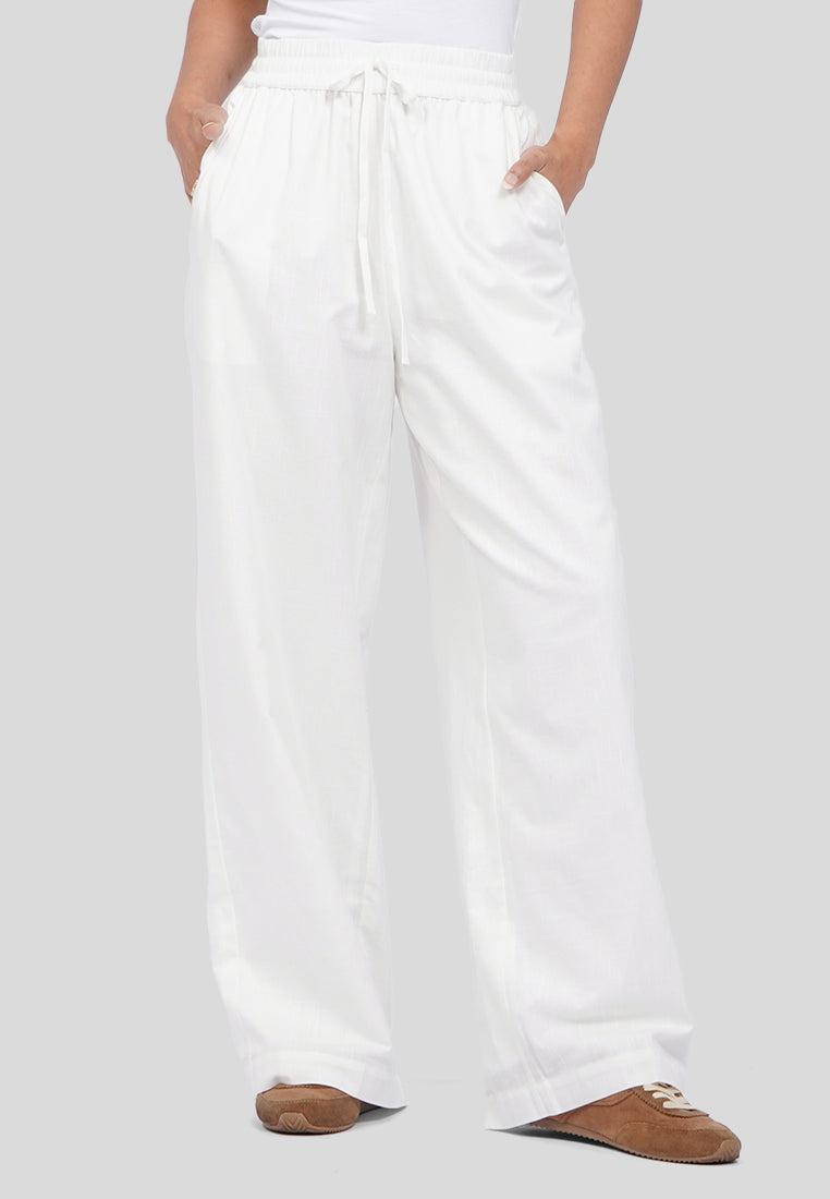Linen Blend Drawstring Trouser