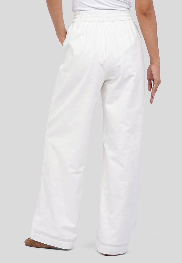 Linen Blend Drawstring Trouser